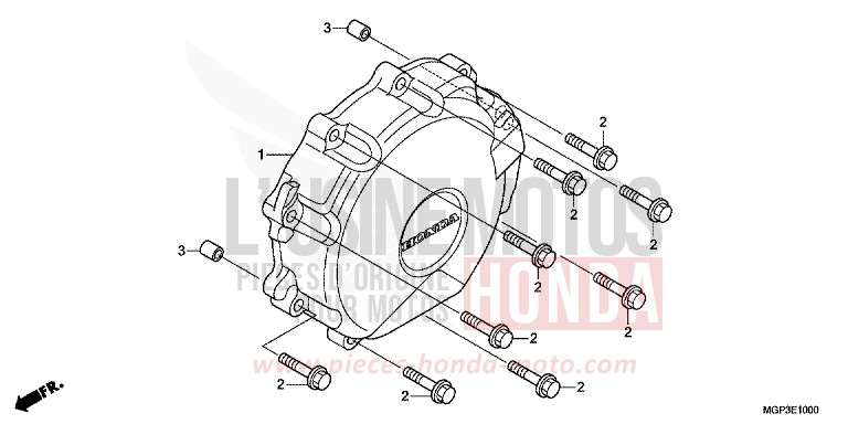 COUVERCLE DE GENERATEUR C.A. (CBR1000RRC/D/E-EXCEPT MA/S) de CBR1000RR "Fireblade" VIBRANT ORANGE (YR250HA) de 2013